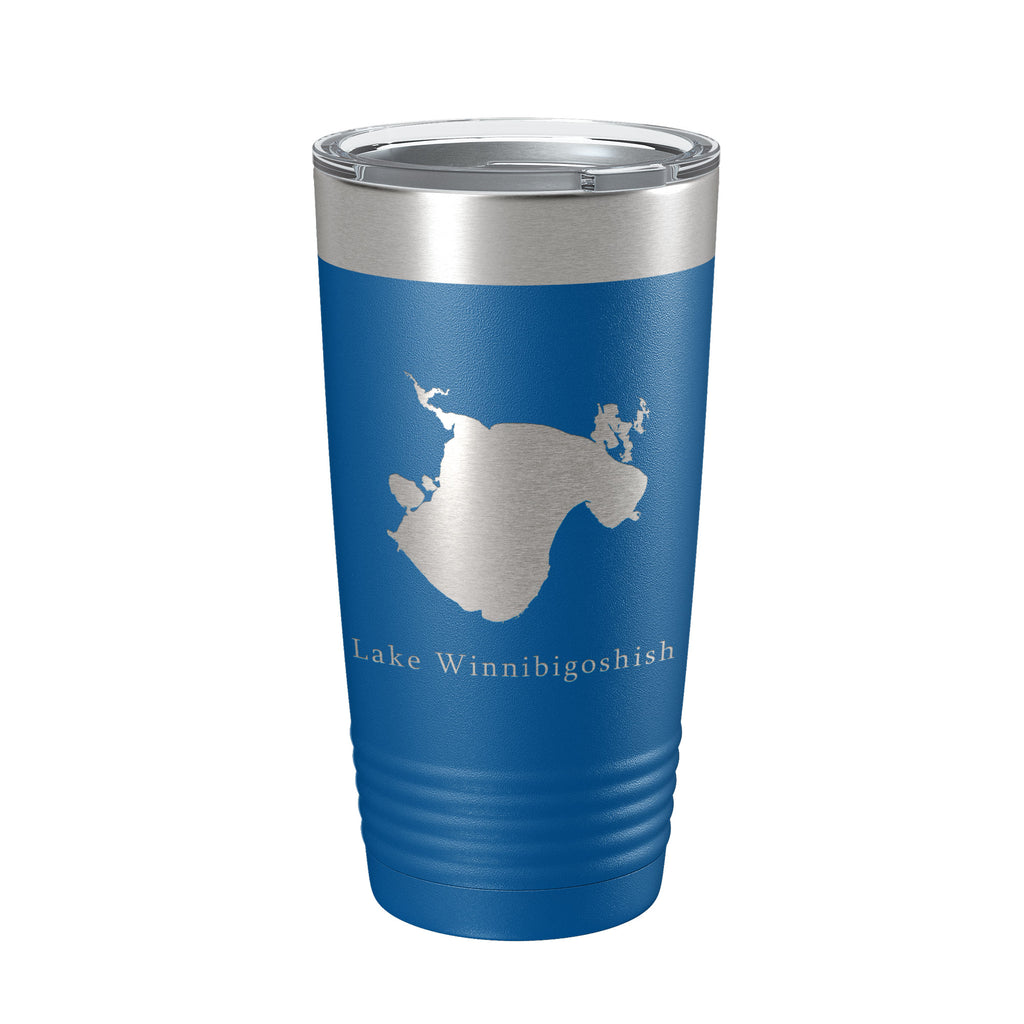 Lake Winnibigoshish Map Tumbler Travel Mug Insulated Laser Engraved Coffee Cup Minnesota 20 oz