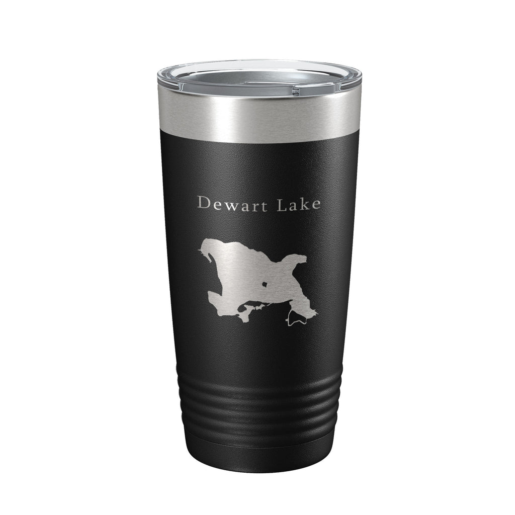 Dewart Lake Map Tumbler Travel Mug Insulated Laser Engraved Coffee Cup Indiana 20 oz