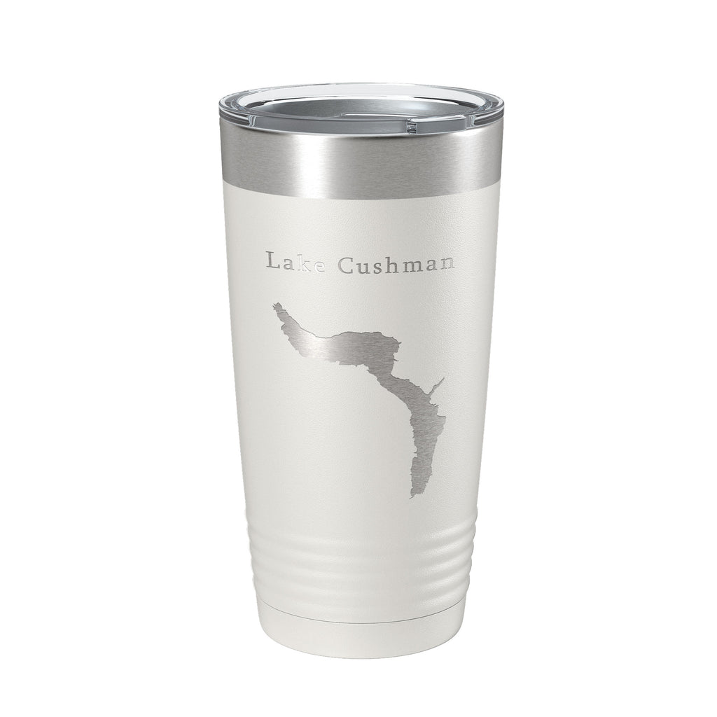 Lake Cushman Map Tumbler Travel Mug Insulated Laser Engraved Coffee Cup Washington 20 oz