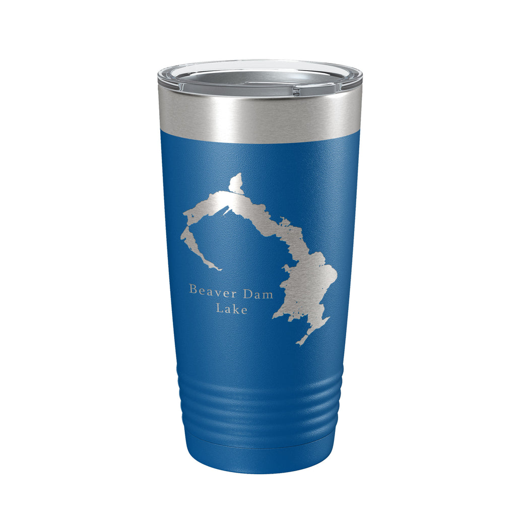 Beaver Dam Lake Map Tumbler Travel Mug Insulated Laser Engraved Coffee Cup Wisconsin 20 oz
