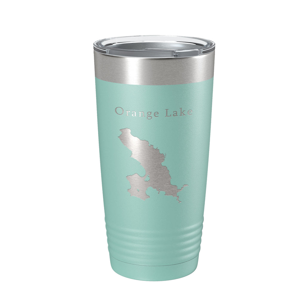 Orange Lake Map Tumbler Travel Mug Insulated Laser Engraved Coffee Cup Florida 20 oz