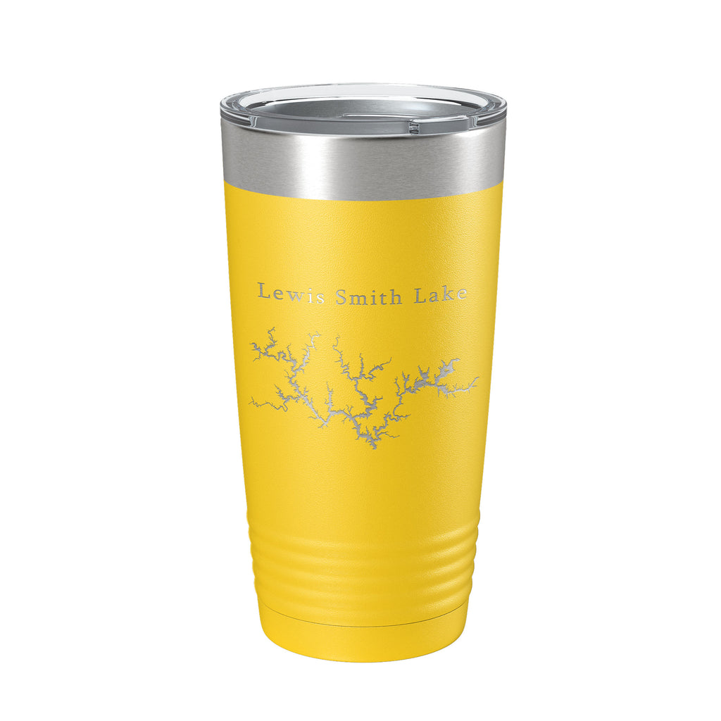 Lewis Smith Lake Map Tumbler Travel Mug Insulated Laser Engraved Coffee Cup Alabama 20 oz
