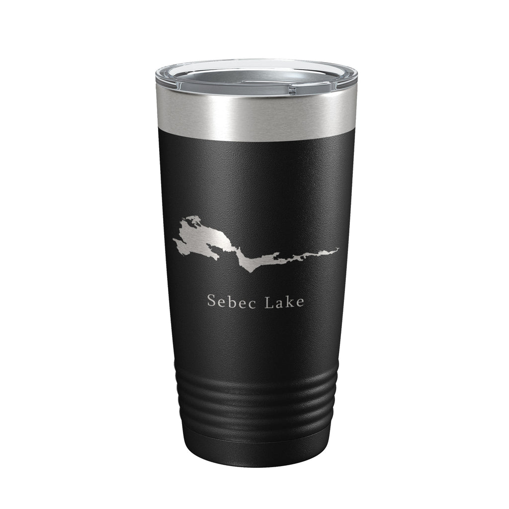 Sebec Lake Map Tumbler Travel Mug Insulated Laser Engraved Coffee Cup Maine 20 oz