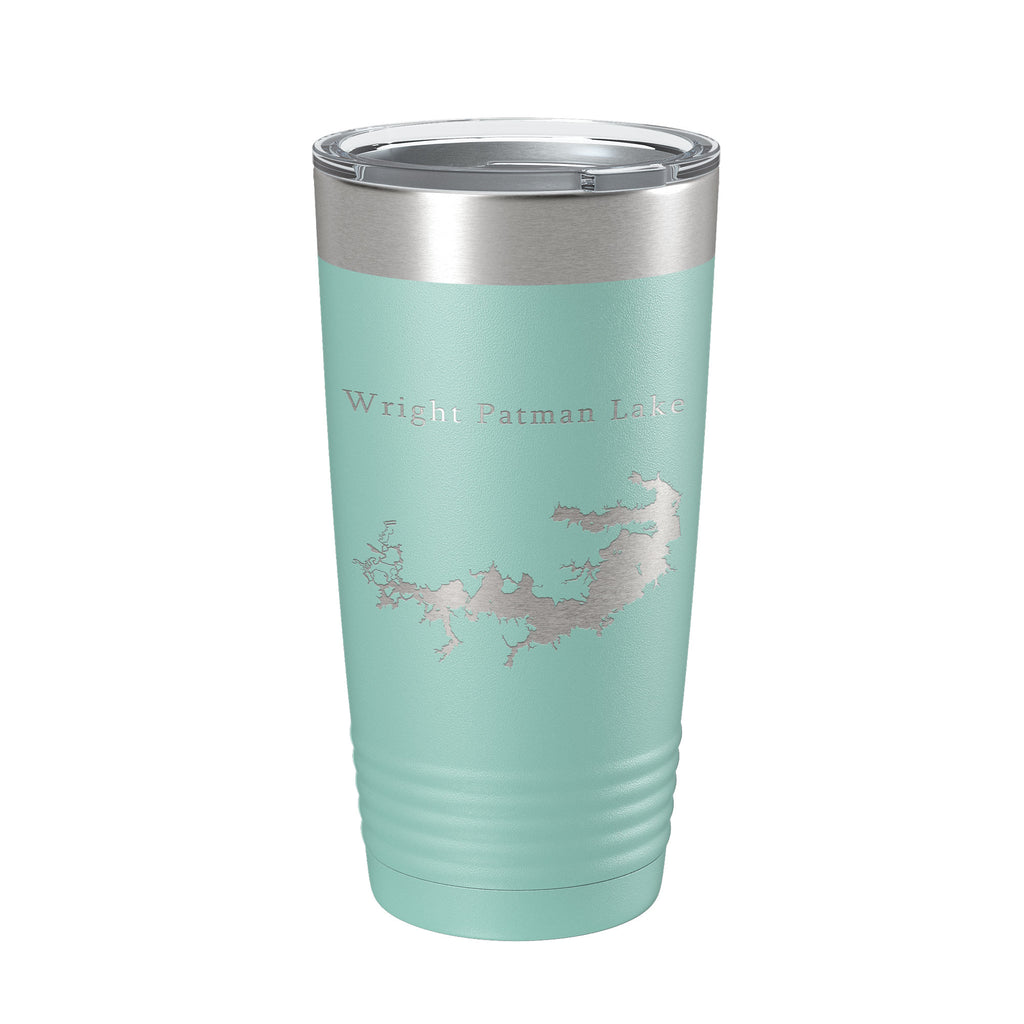 Wright Patman Lake Map Tumbler Travel Mug Insulated Laser Engraved Coffee Cup Texas 20 oz