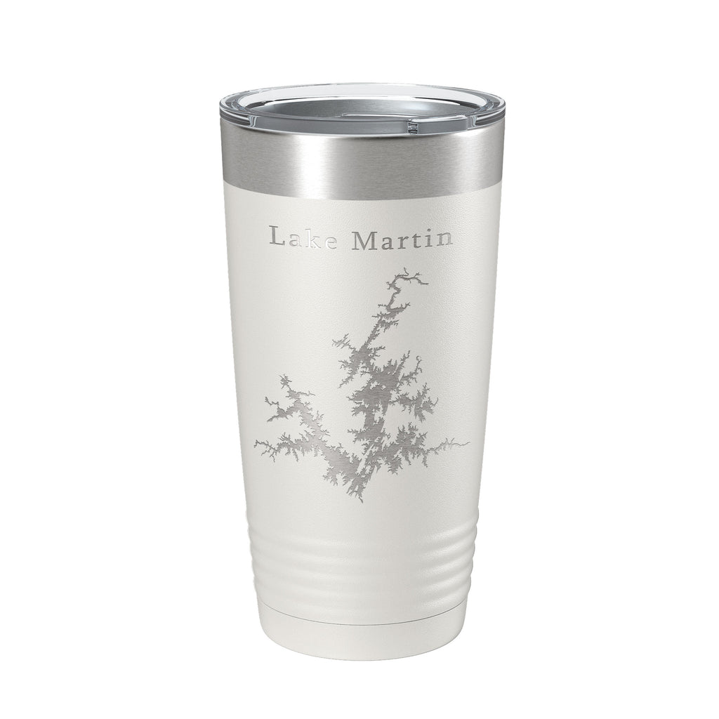 Lake Martin Map Tumbler Travel Mug Insulated Laser Engraved Coffee Cup Alabama 20 oz