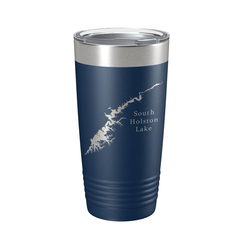 South Holston Lake Map Tumbler Travel Mug Insulated Laser Engraved Coffee Cup Tennessee Virginia 20 oz