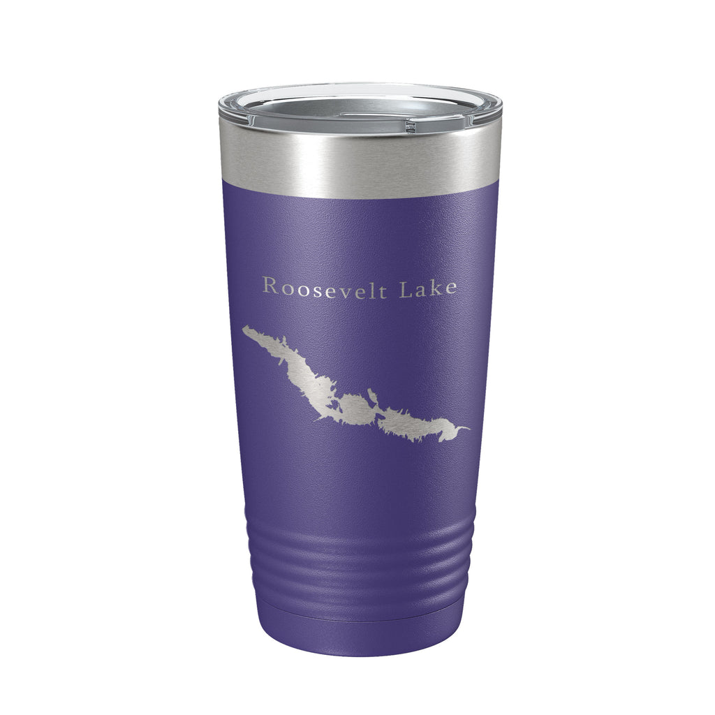Theodore Roosevelt Lake Map Tumbler Travel Mug Insulated Laser Engraved Coffee Cup Arizona 20 oz