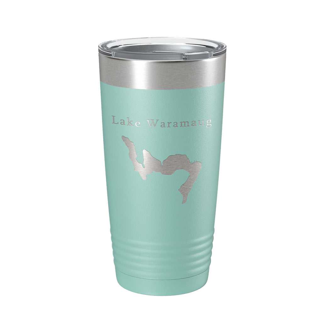 Lake Waramaug Map Tumbler Travel Mug Insulated Laser Engraved Coffee Cup Connecticut 20 oz