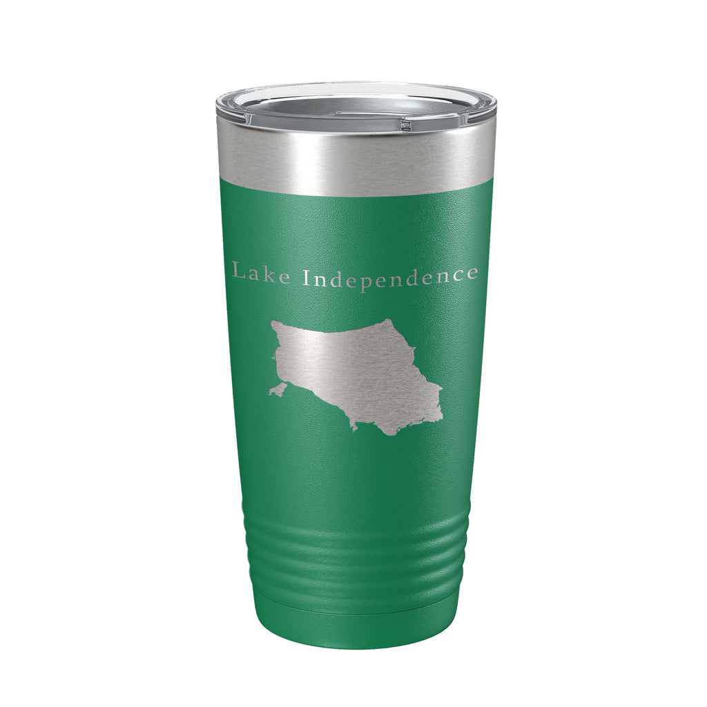 Lake Independence Map Tumbler Travel Mug Insulated Laser Engraved Coffee Cup Michigan 20 oz