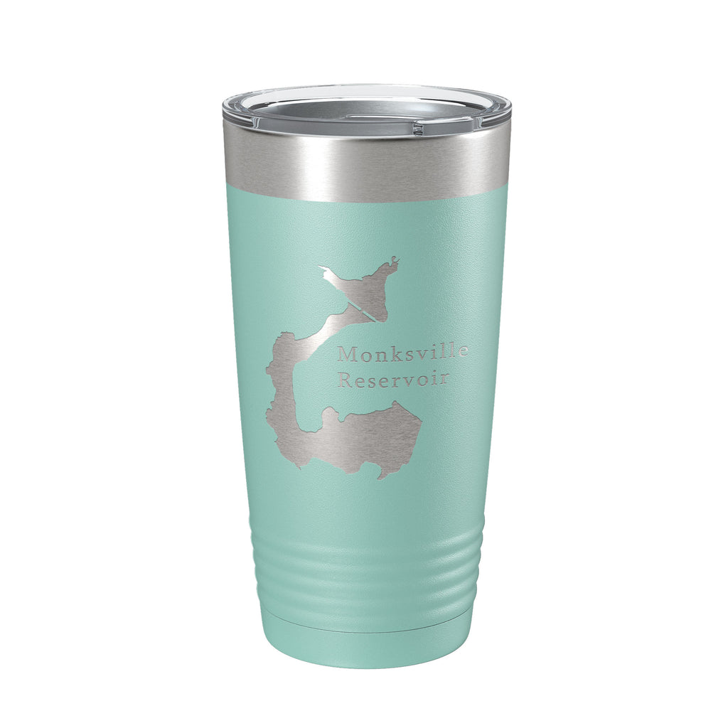 Monksville Reservoir Tumbler Lake Map Travel Mug Insulated Laser Engraved Coffee Cup New Jersey 20 oz