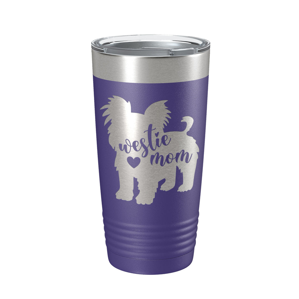Westie Dog Mom Tumbler West Highland White Terrier Travel Mug Gift Insulated Laser Engraved Coffee Cup 20 oz