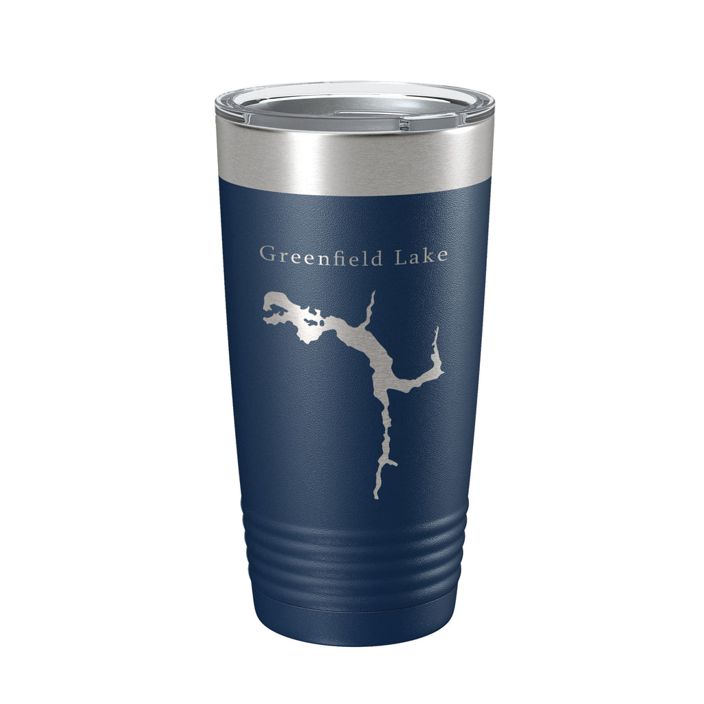 Greenfield Lake Map Tumbler Travel Mug Insulated Laser Engraved Coffee Cup Wilmington North Carolina 20 oz