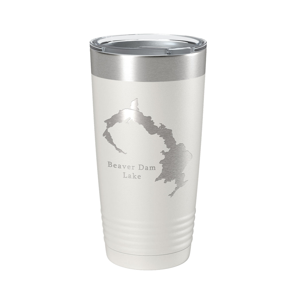Beaver Dam Lake Map Tumbler Travel Mug Insulated Laser Engraved Coffee Cup Wisconsin 20 oz