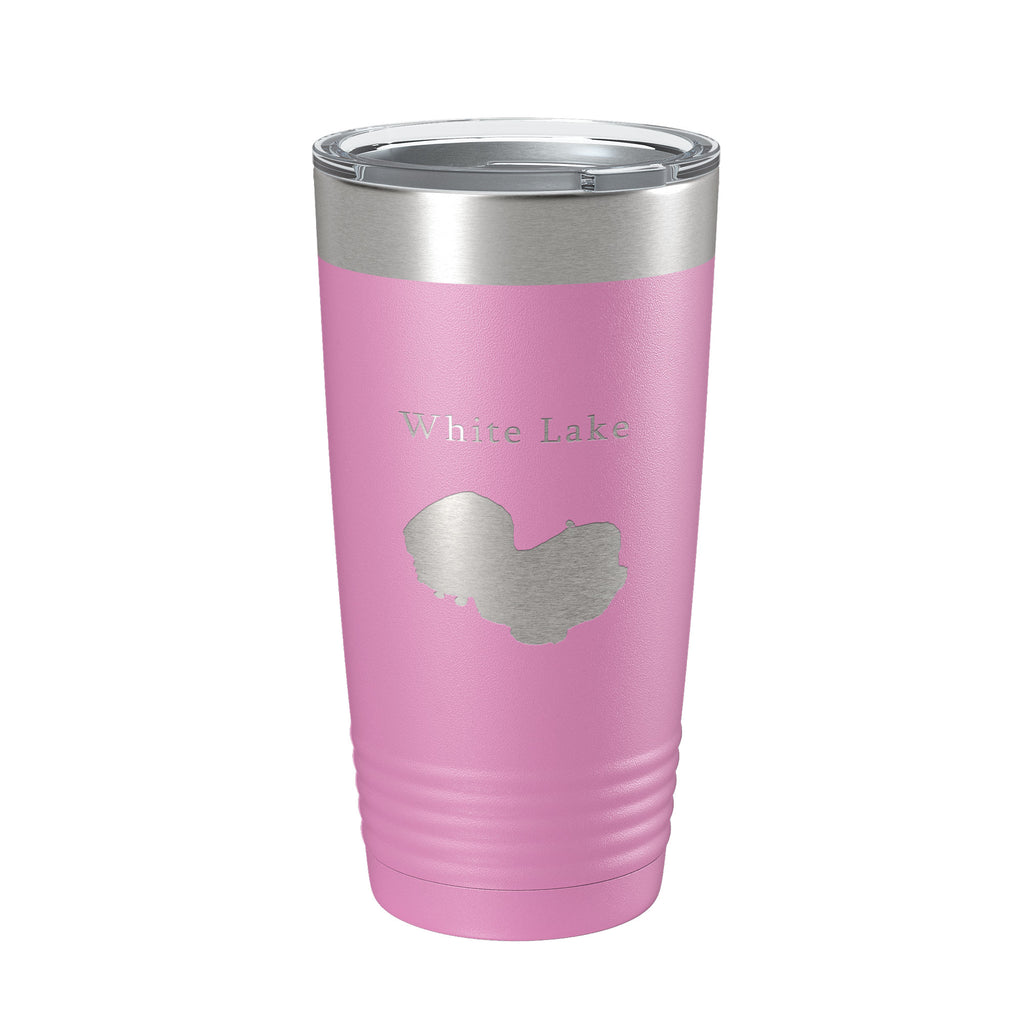 White Lake Map Tumbler Travel Mug Insulated Laser Engraved Coffee Cup Louisiana 20 oz