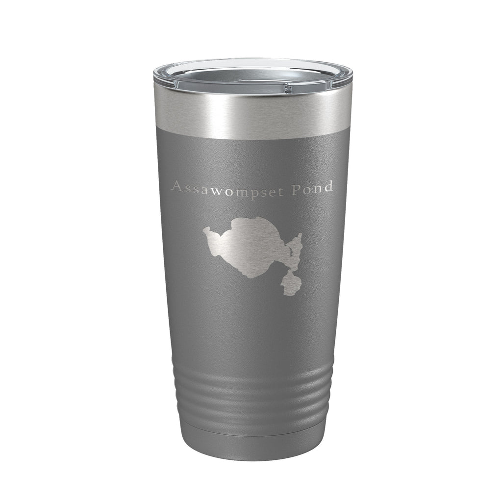 Assawompset Pond Tumbler Lake Map Travel Mug Insulated Laser Engraved Coffee Cup Massachusetts 20 oz