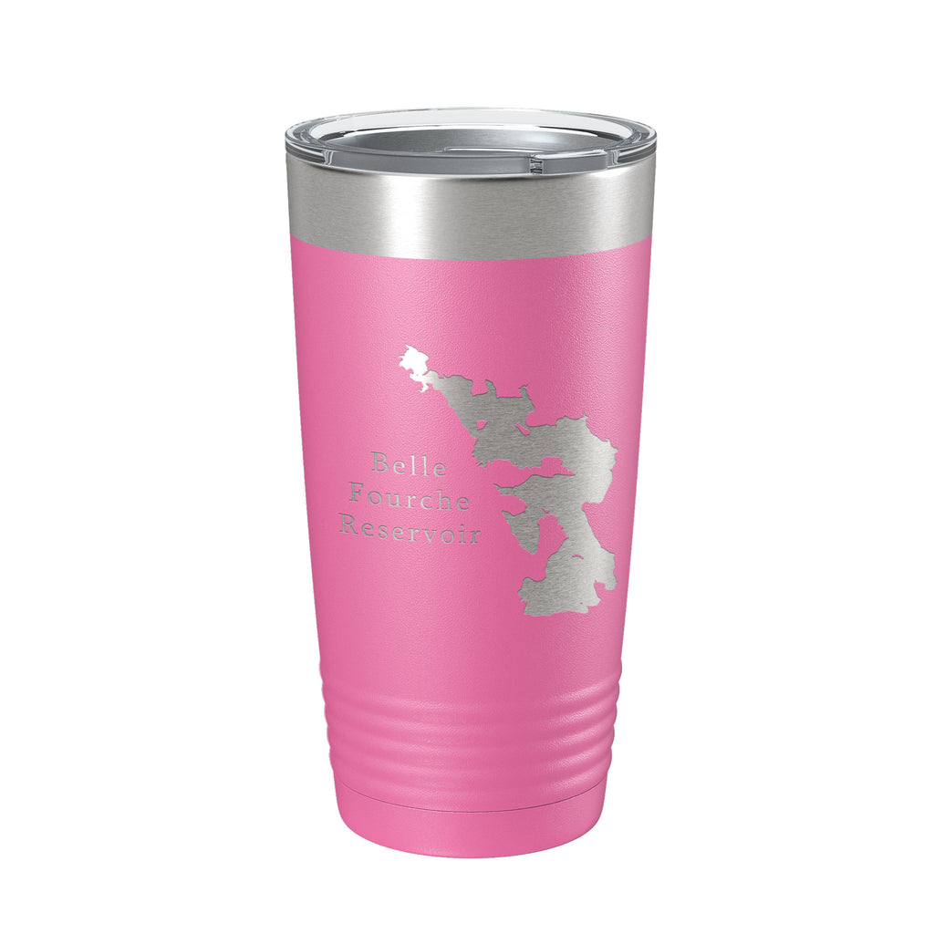 Belle Fourche Reservoir Tumbler Lake Map Travel Mug Insulated Laser Engraved Coffee Cup South Dakota 20 oz