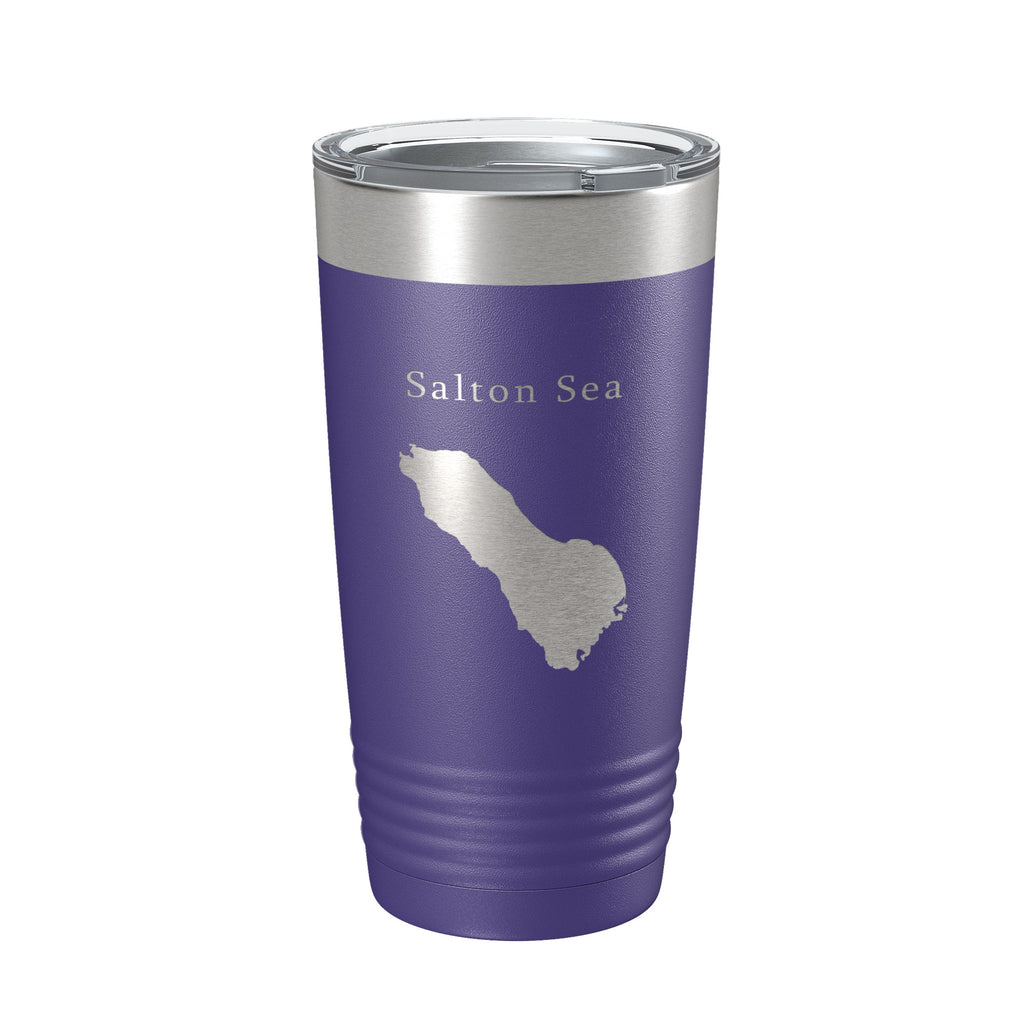 Salton Sea Tumbler Lake Map Travel Mug Insulated Laser Engraved Coffee Cup California 20 oz