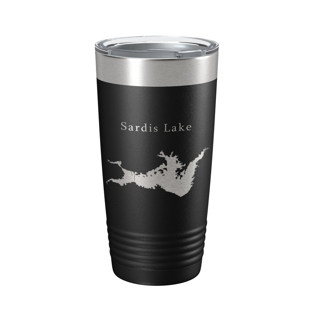 Sardis Lake Map Tumbler Travel Mug Insulated Laser Engraved Coffee Cup Oklahoma 20 oz