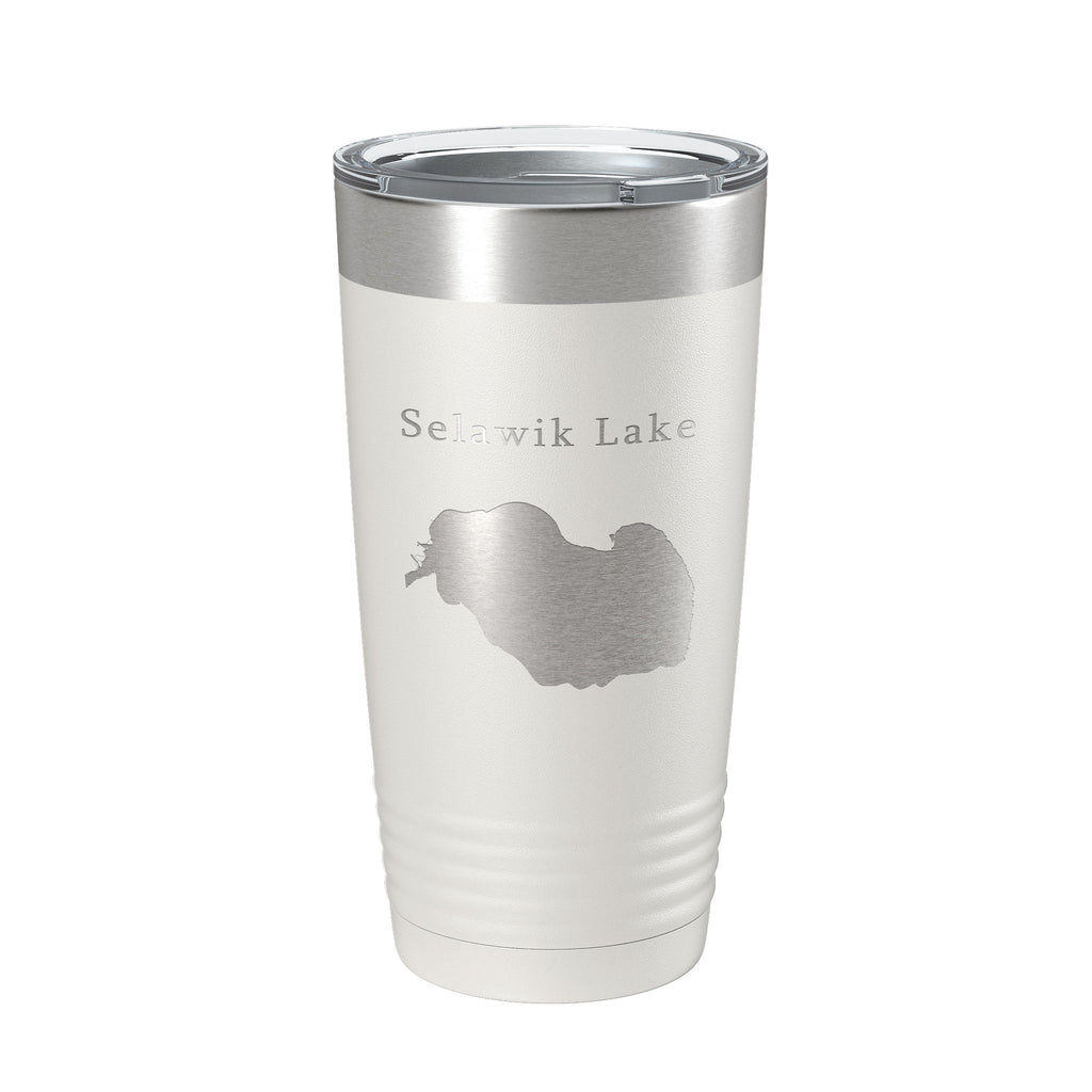 Selawik Lake Map Tumbler Travel Mug Insulated Laser Engraved Coffee Cup Alaska 20 oz