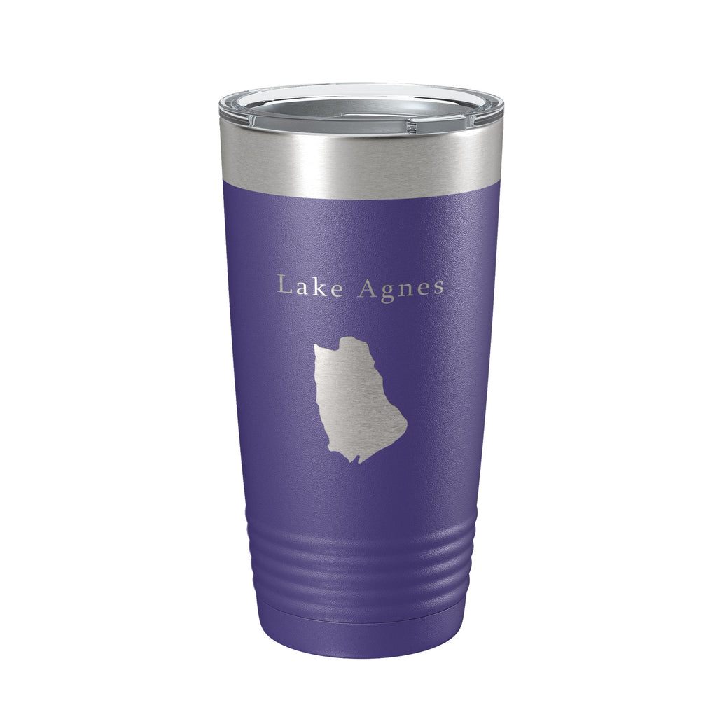 Lake Agnes Map Tumbler Travel Mug Insulated Laser Engraved Coffee Cup Colorado 20 oz