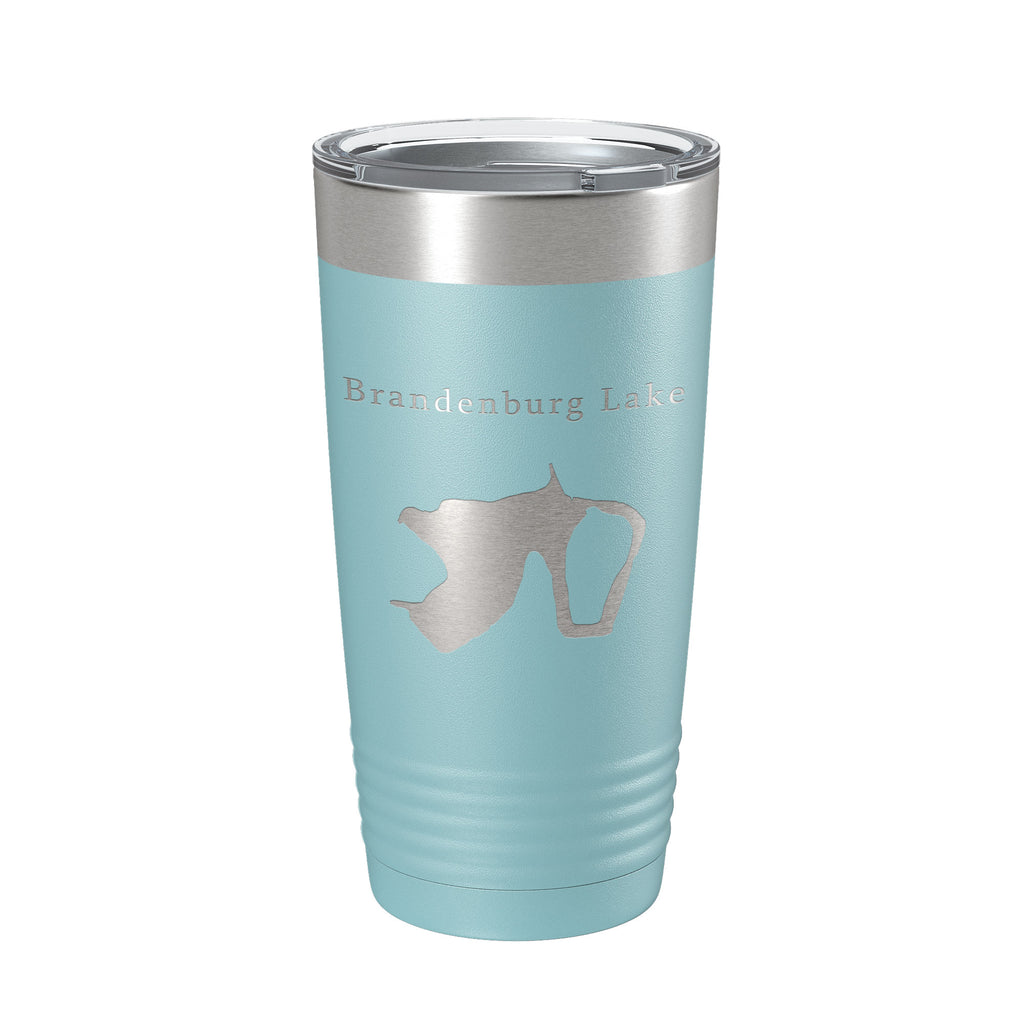 Brandenburg Lake Map Tumbler Travel Mug Insulated Laser Engraved Coffee Cup Illinois 20 oz