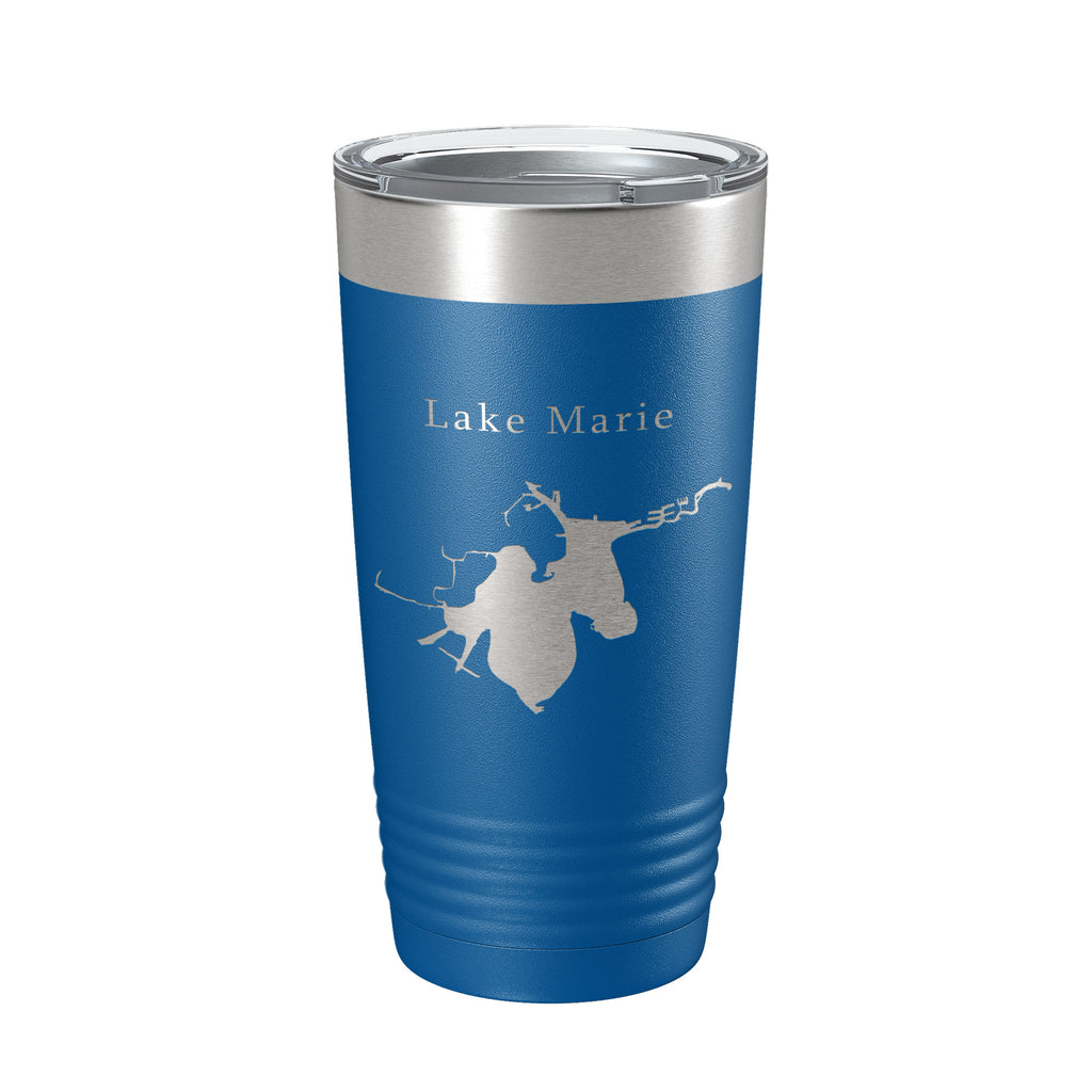Lake Marie Map Tumbler Travel Mug Insulated Laser Engraved Coffee Cup Illinois 20 oz