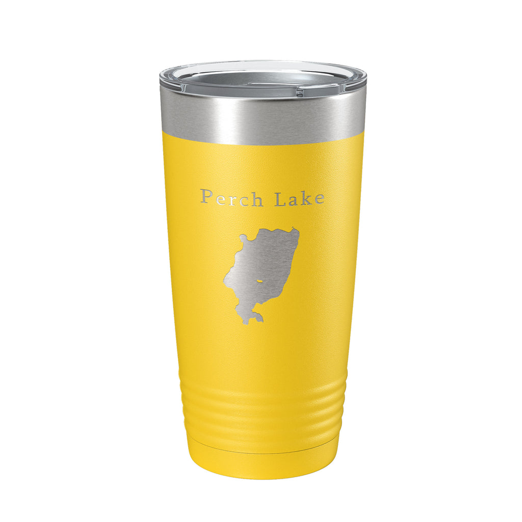 Perch Lake Map Tumbler Travel Mug Insulated Laser Engraved Coffee Cup Michigan 20 oz