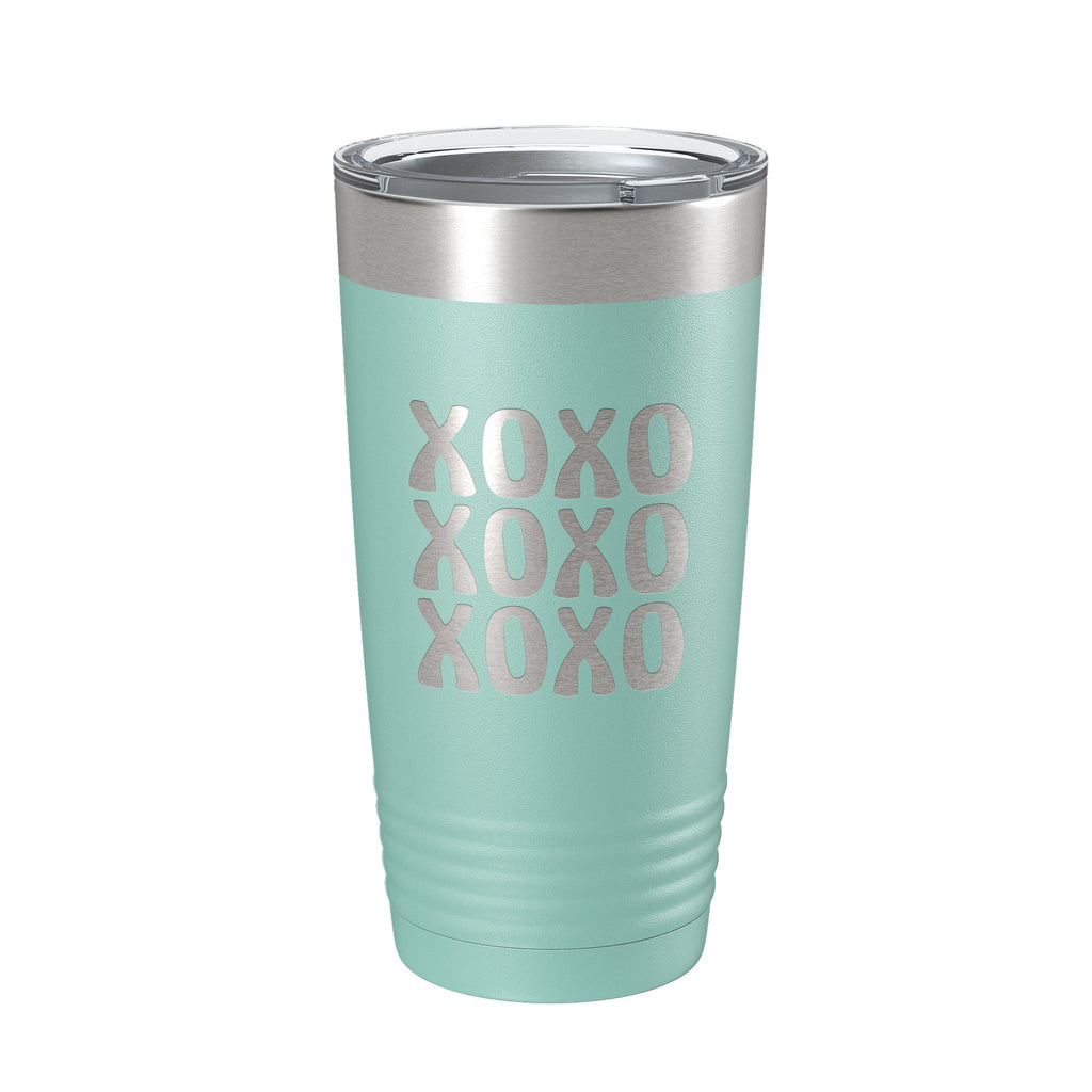 XOXO Tumbler Hugs And Kisses Travel Mug Insulated Laser Engraved Coffee Cup 20 oz