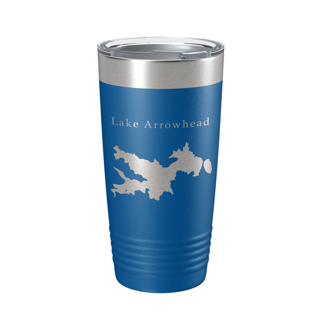 Lake Arrowhead Map Tumbler Travel Mug Insulated Laser Engraved Coffee Cup California 20 oz