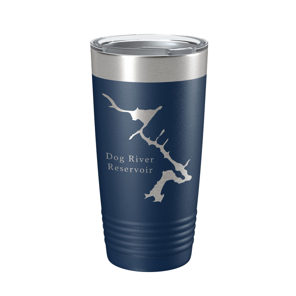 Dog River Reservoir Tumbler Lake Map Travel Mug Insulated Laser Engraved Coffee Cup Chattahoochee Douglasville Georgia 20 oz