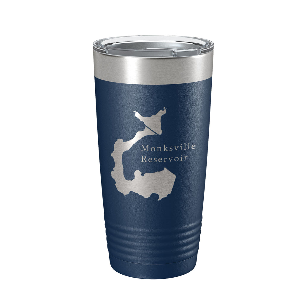 Monksville Reservoir Tumbler Lake Map Travel Mug Insulated Laser Engraved Coffee Cup New Jersey 20 oz