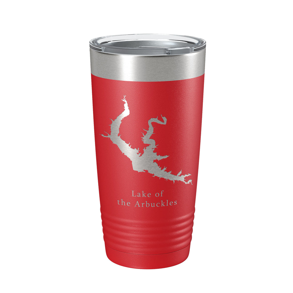 Lake of the Arbuckles Map Tumbler Travel Mug Insulated Laser Engraved Coffee Cup Oklahoma 20 oz