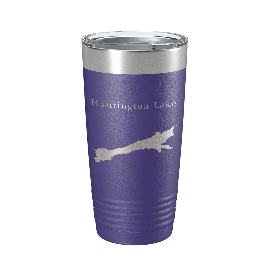 Huntington Lake Map Tumbler Travel Mug Insulated Laser Engraved Coffee Cup California 20 oz