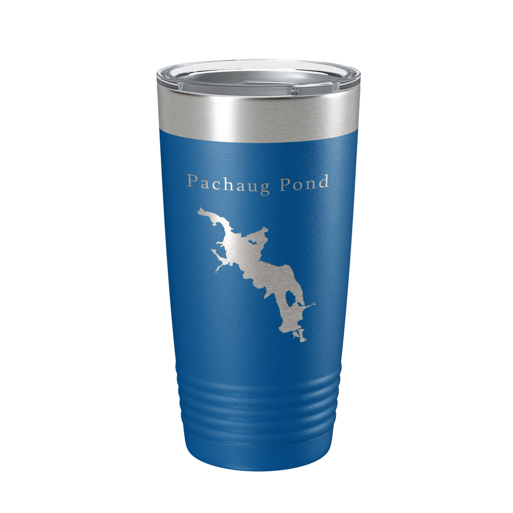 Pachaug Pond Tumbler Lake Map Travel Mug Insulated Laser Engraved Coffee Cup Connecticut 20 oz