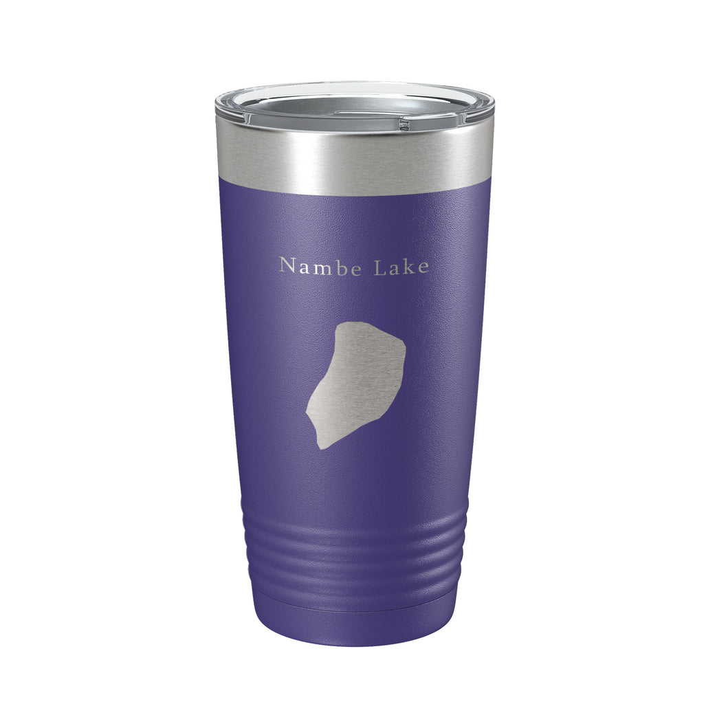 Nambe Lake Map Tumbler Travel Mug Insulated Laser Engraved Coffee Cup New Mexico 20 oz