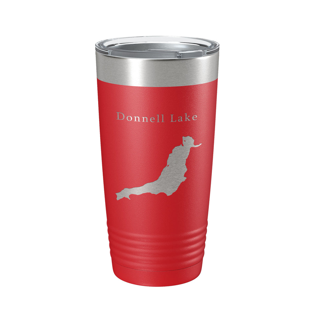 Donnell Lake Map Tumbler Travel Mug Insulated Laser Engraved Coffee Cup California 20 oz