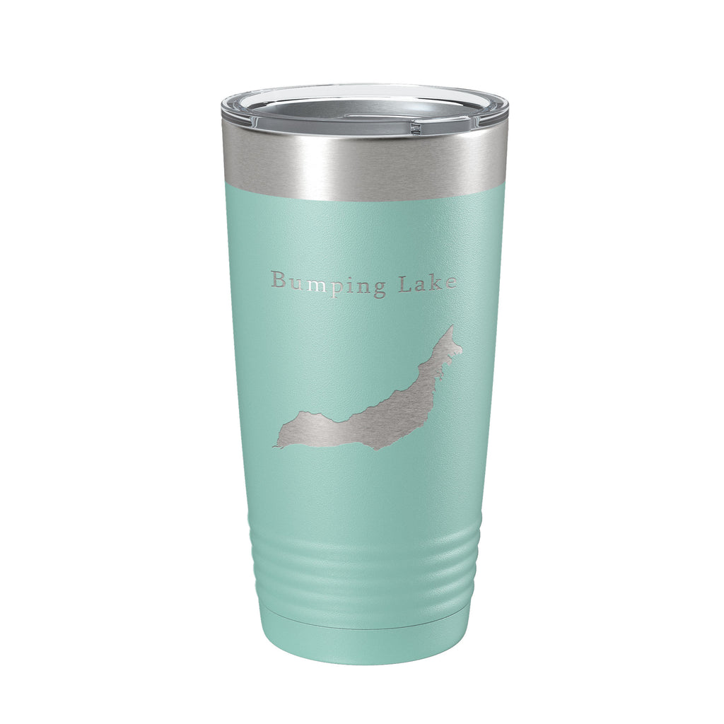 Bumping Lake Map Tumbler Travel Mug Insulated Laser Engraved Coffee Cup Washington 20 oz