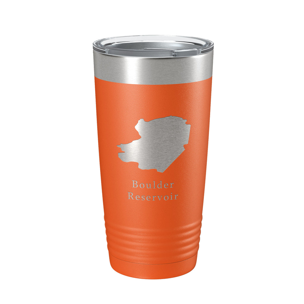 Boulder Reservoir Tumbler Lake Map Travel Mug Insulated Laser Engraved Coffee Cup Colorado 20 oz