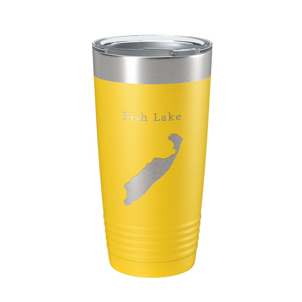 Fish Lake Map Tumbler Travel Mug Insulated Laser Engraved Coffee Cup Utah 20 oz