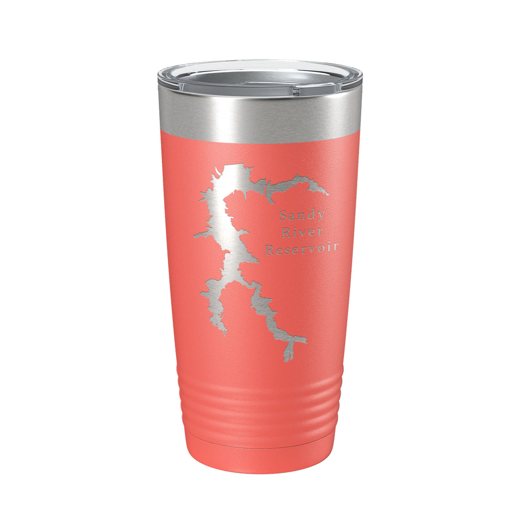Sandy River Reservoir Tumbler Lake Map Travel Mug Insulated Laser Engraved Coffee Cup Virginia 20 oz