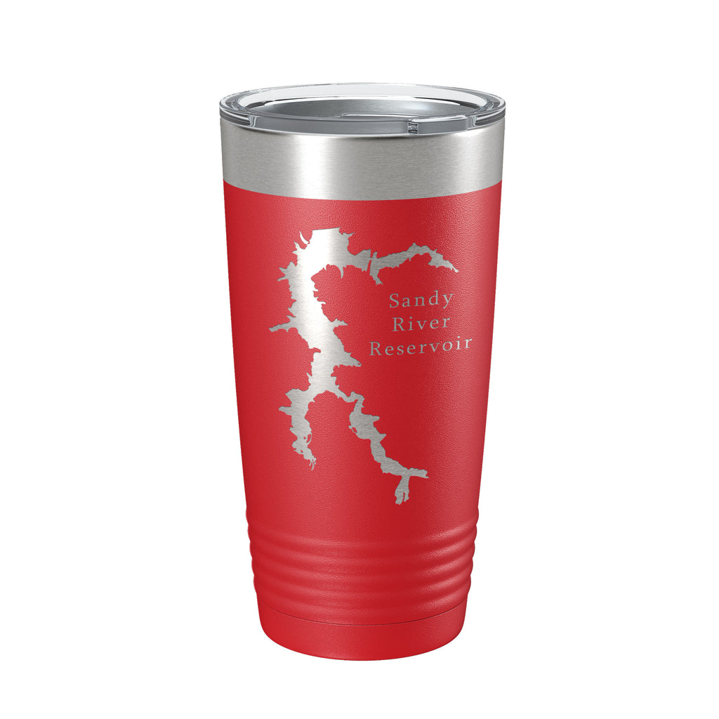 Sandy River Reservoir Tumbler Lake Map Travel Mug Insulated Laser Engraved Coffee Cup Virginia 20 oz