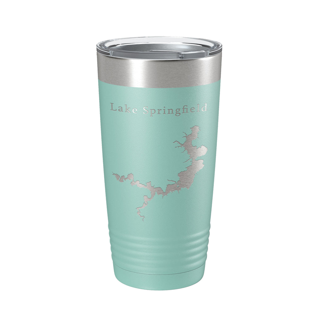 Lake Springfield Map Tumbler Travel Mug Insulated Laser Engraved Coffee Cup Illinois 20 oz