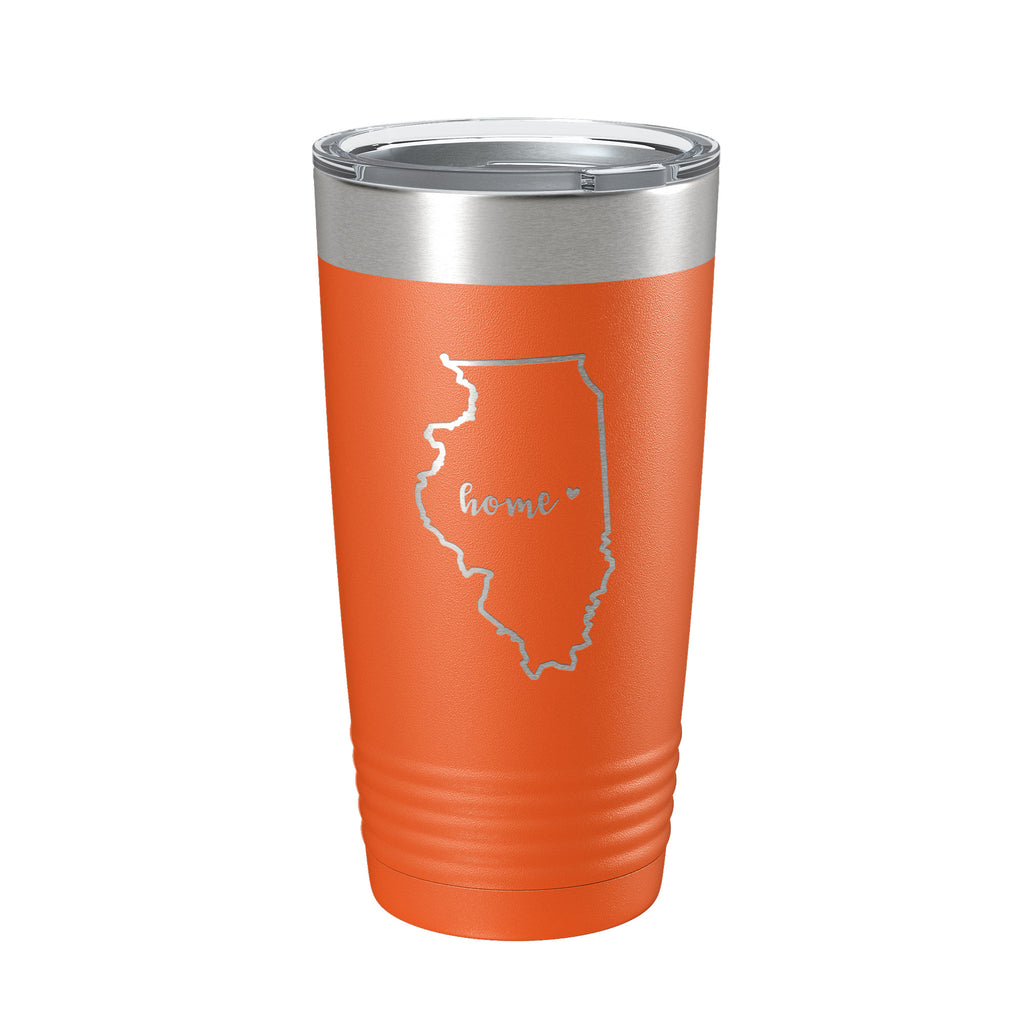Illinois Tumbler Home State Travel Mug Insulated Laser Engraved Map Coffee Cup 20 oz