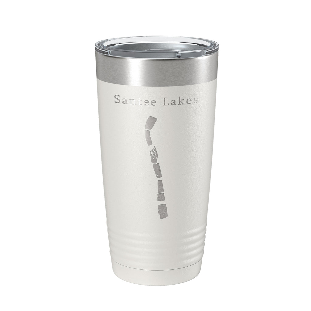 Santee Lakes Map Tumbler Travel Mug Insulated Laser Engraved Coffee Cup California 20 oz