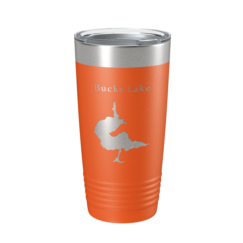 Bucks Lake Map Tumbler Travel Mug Insulated Laser Engraved Coffee Cup California 20 oz
