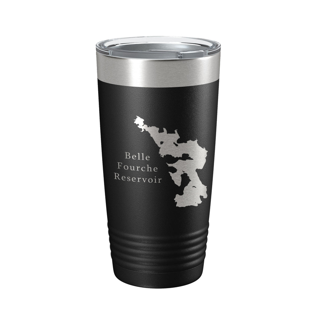 Belle Fourche Reservoir Tumbler Lake Map Travel Mug Insulated Laser Engraved Coffee Cup South Dakota 20 oz