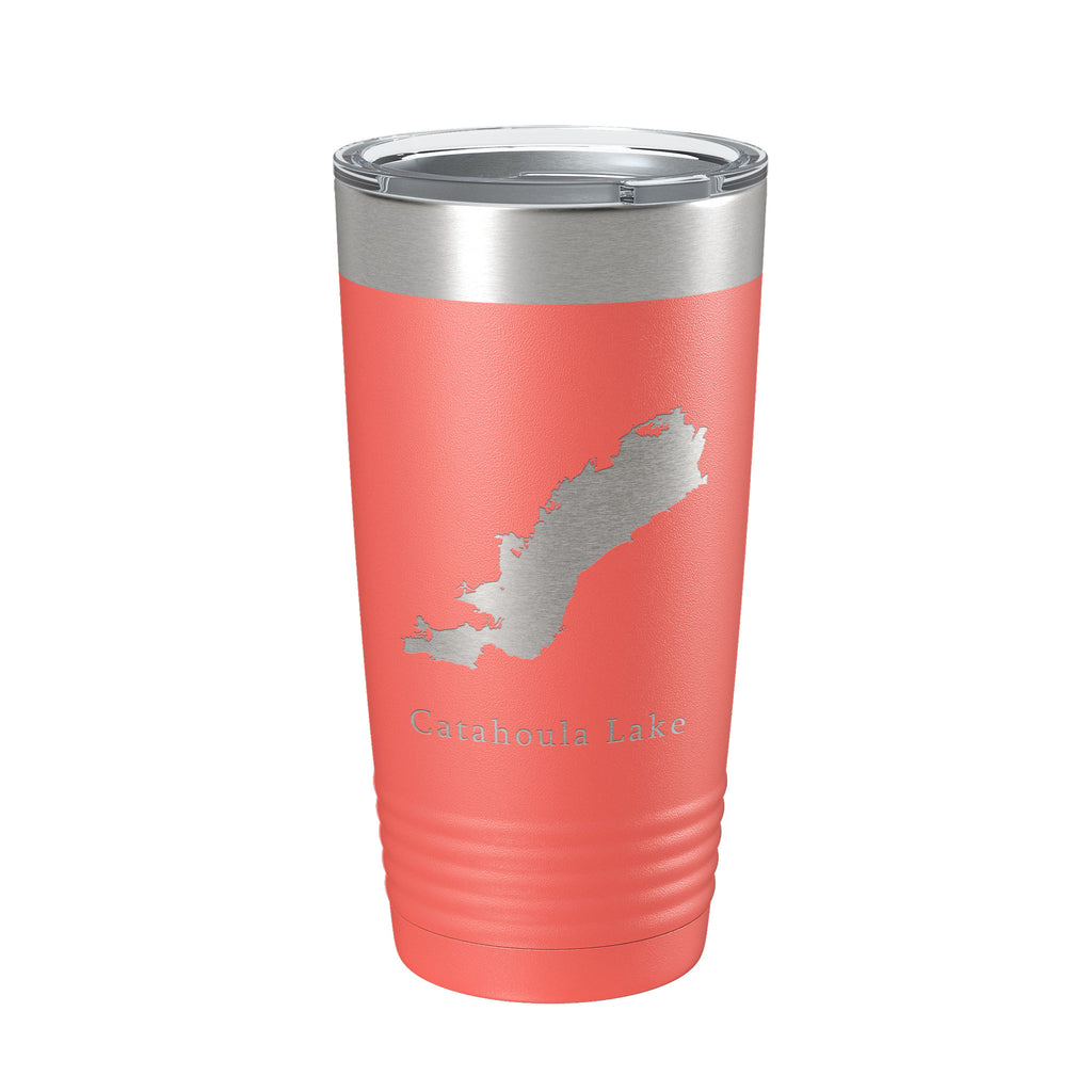 Catahoula Lake Map Tumbler Travel Mug Insulated Laser Engraved Coffee Cup Louisiana 20 oz