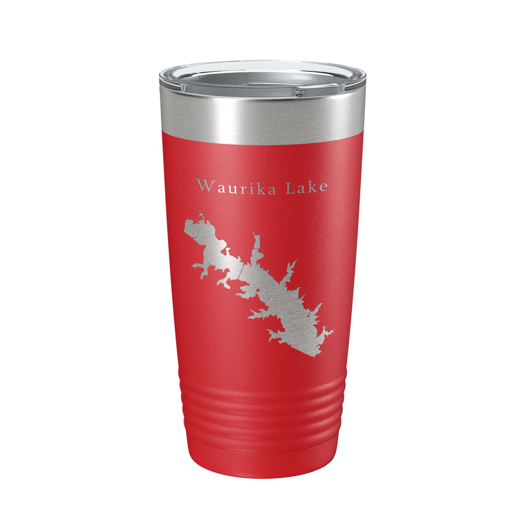 Waurika Lake Map Tumbler Travel Mug Insulated Laser Engraved Coffee Cup Oklahoma 20 oz