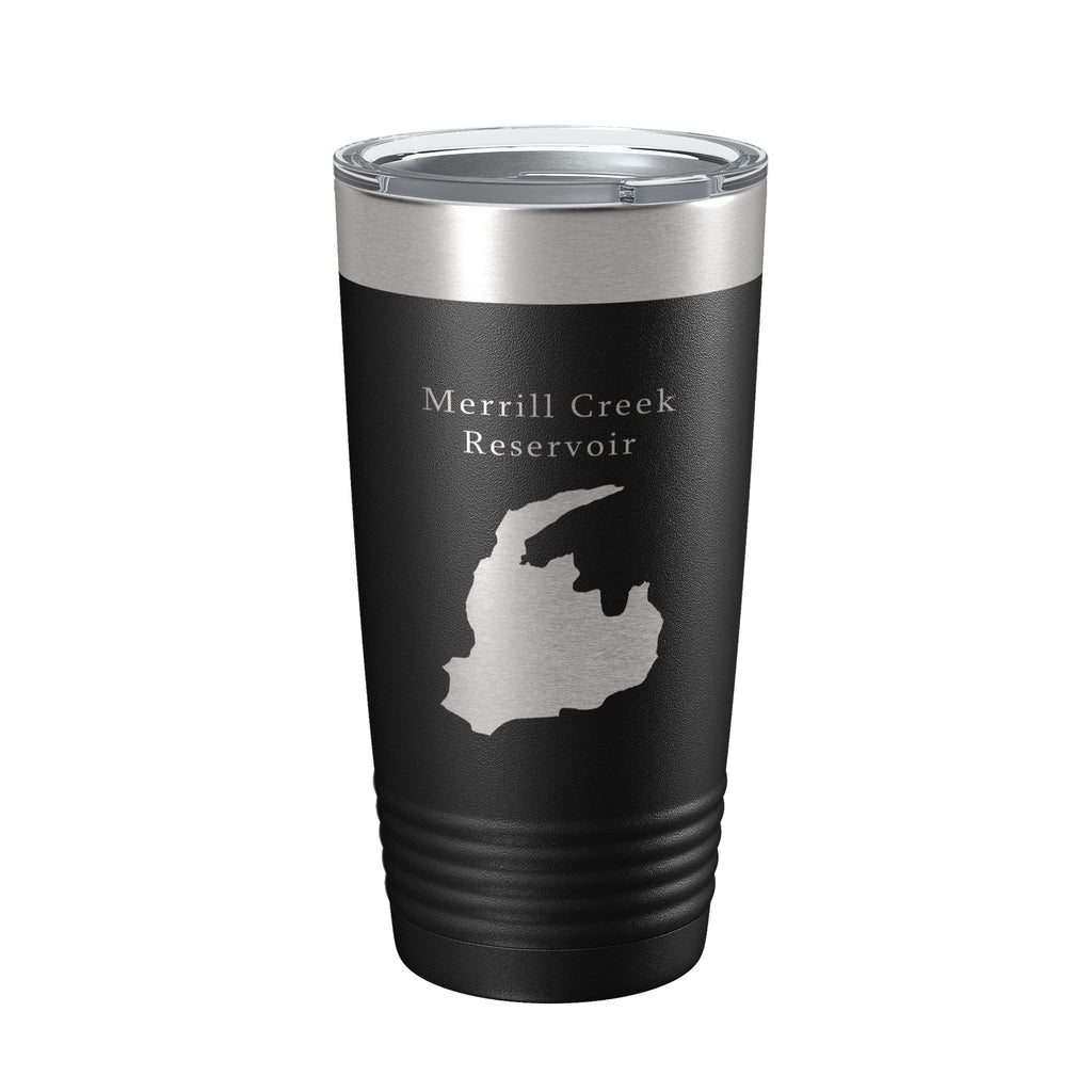 Merrill Creek Reservoir Tumbler Lake Map Travel Mug Insulated Laser Engraved Coffee Cup New Jersey 20 oz
