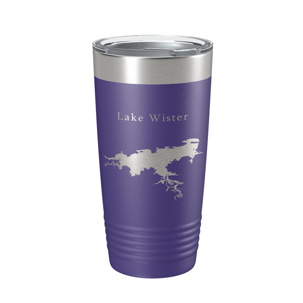 Lake Wister Map Tumbler Travel Mug Insulated Laser Engraved Coffee Cup Oklahoma 20 oz